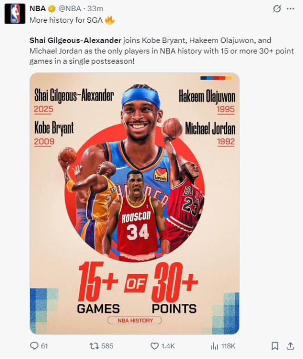 悦来网 亚历山大一战创8纪录比肩乔丹！新王登基仅剩1胜 夺冠概率达89%